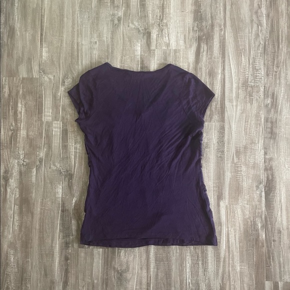 The Limited Ruffle Short Sleeve Top Purple Small - Picture 3 of 5